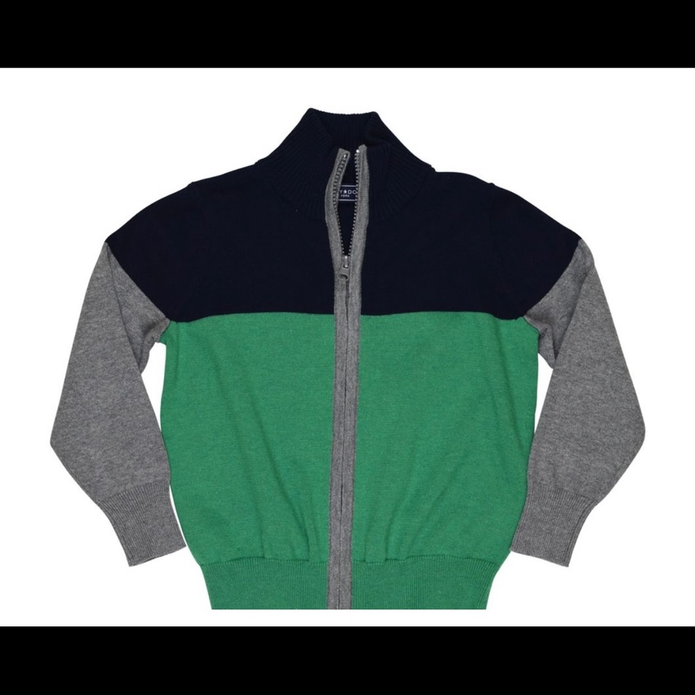 Toobydoo Color Block Zip Sweater